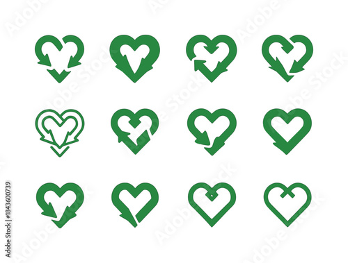 Environmental Logo Variations. environmental activism. Icon set.