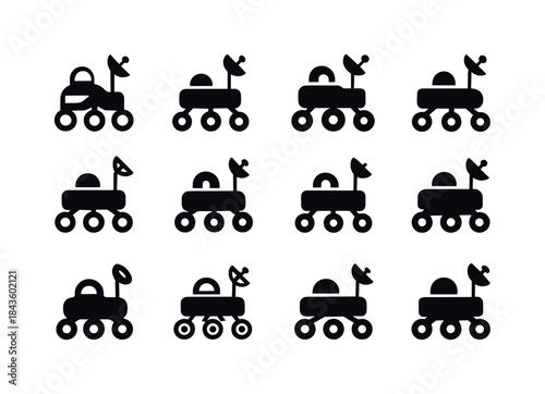 Space Tourism Icons. Space tourism. Icon set. Set Logo of space