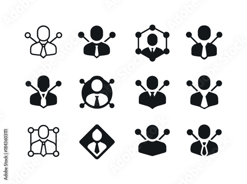 Entrepreneur Icon Set. Online entrepreneurship. Icon set. Set Lo