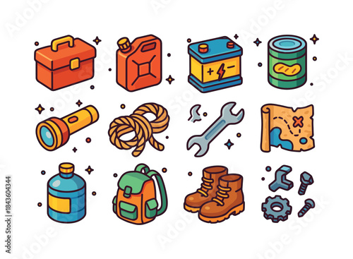 Resource Icons Collection. Scavenging and resources. Colorful is