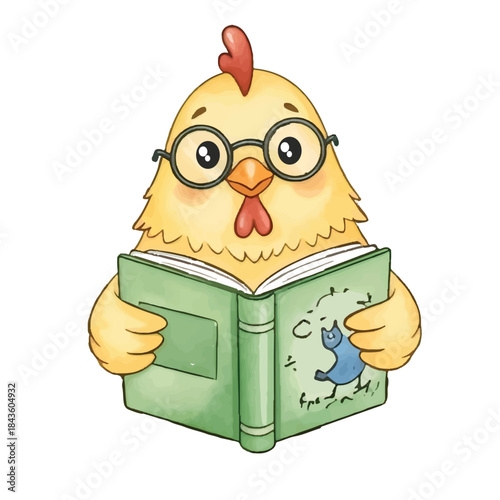 Adorable Little chicken Ready for School with Backpacks and Sign