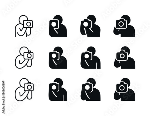 Joyful Icon Set. People engaged in activities that bring them jo