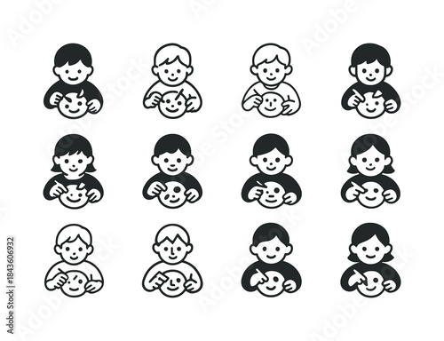 Edible Craft Logo Icons. kids making and eating art (edible craf