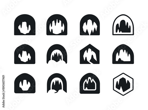 Stalactite Logo Variations. Caves, stalactites, and underground