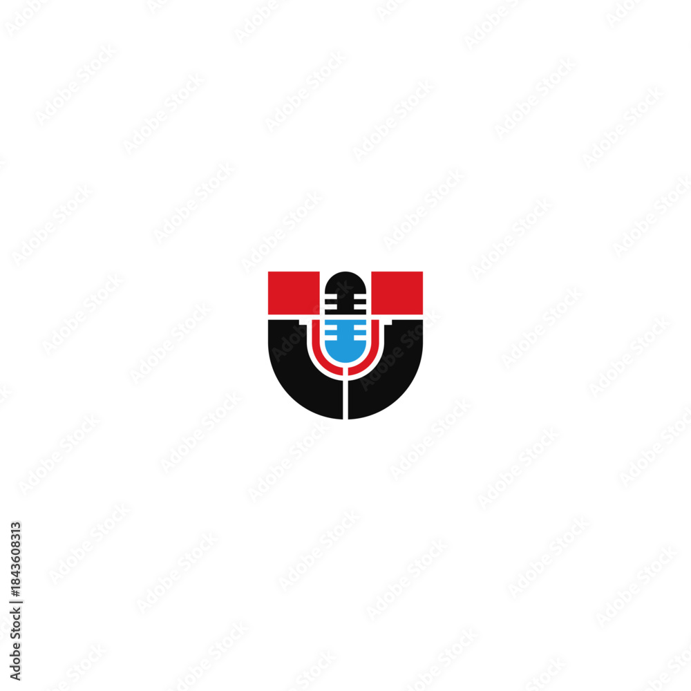 Obraz premium Magnetic microphone isolated logo.