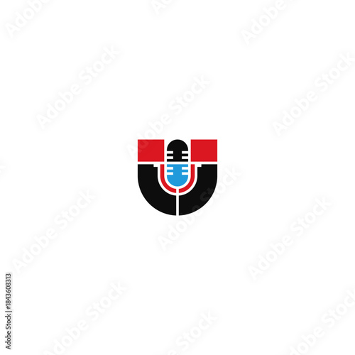Magnetic microphone isolated logo. Free Download Magnetic microphone isolated logo. - GFXLoad