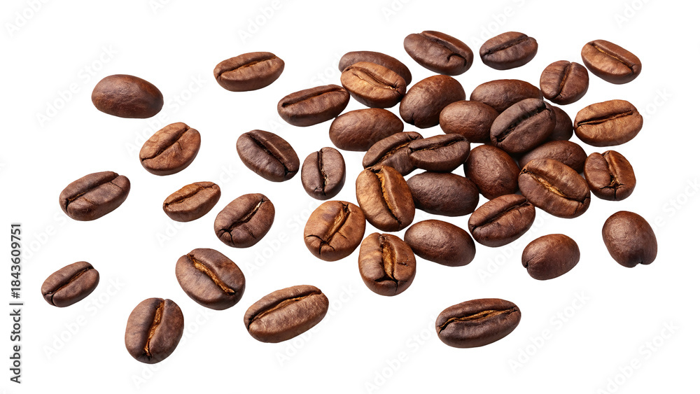 Obraz premium Whole Roasted Dark Brown Arabica Coffee Beans
