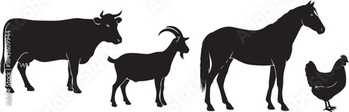 Farm Animal Silhouettes Collection
Rustic Livestock Shadow Art
Classic Farm Animals Vector Set