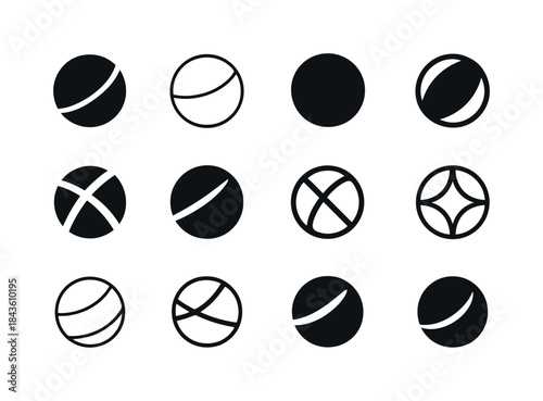 Sphere Logo Variations. Sphere. Icon set. Set Logo of Sphere: pl