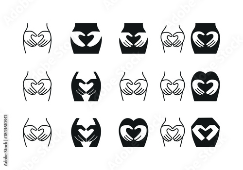 Prenatal Care Icons. Prenatal Care. Icon set. Set Logo of prenat