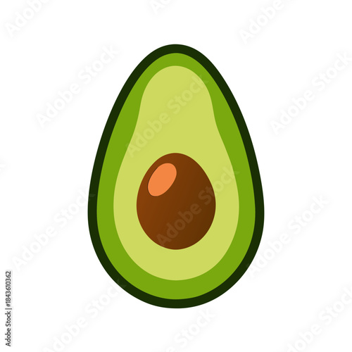 vector clip art avocado on white background for web and graphic design