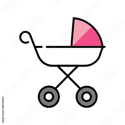 baby stroller vector clip art for web and graphic design