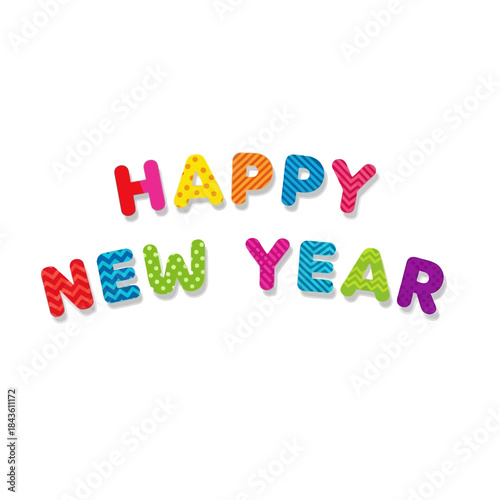 Colorful happy new year celebration