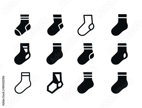 Socks Icon Set. Socks. Icon set. Set Logo of Socks: athletic soc