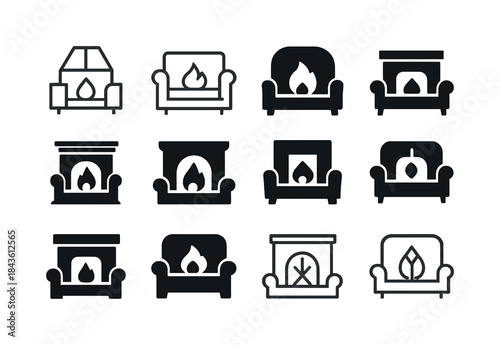 Living Room Logos. living room. Icon set. Set Logo of living roo
