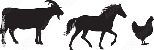 Farm Animal Silhouettes Collection
Rustic Livestock Shadow Art
Classic Farm Animals Vector Set