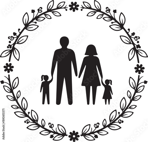 Happy Family Walking Together with Their Dog
Family Silhouette Stroll in the Park
Parents and Children Enjoying a Walk with Pet