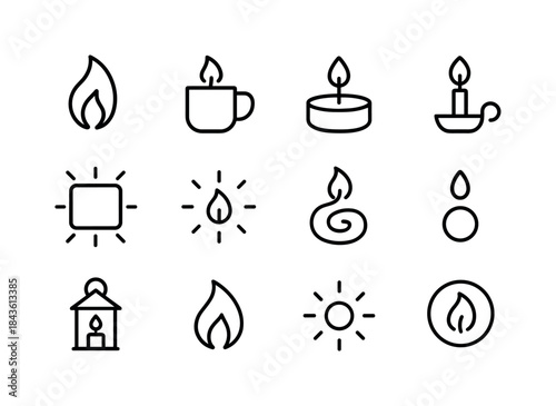 Cozy Light Icons. Cozy Light. Line icon set of Cozy Light: soft
