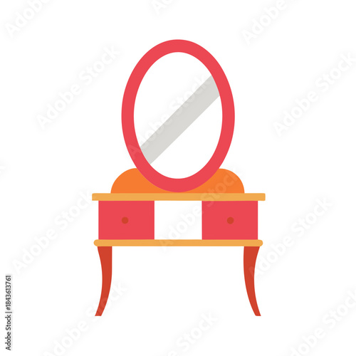 vector clip art dressing table on white background for web and graphic design