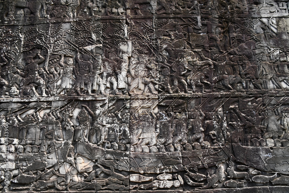 Naklejka premium カンボジア シェムリアップ遺跡群 アンコール・トム(バイヨン)