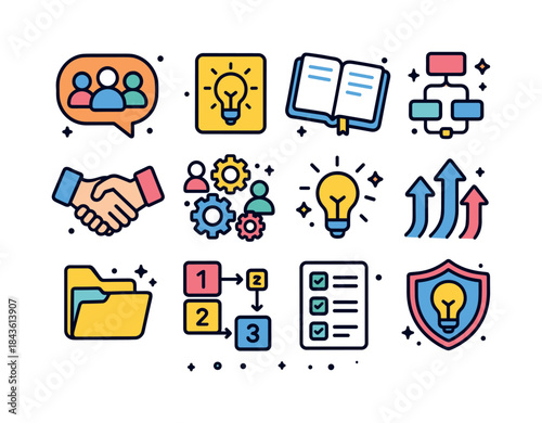 Collaborative Innovation Icons. Collaborative Innovation. Colorf