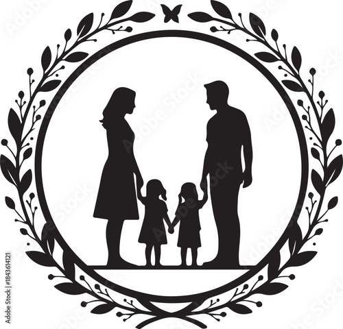 Happy Family Walking Together with Their Dog
Family Silhouette Stroll in the Park
Parents and Children Enjoying a Walk with Pet