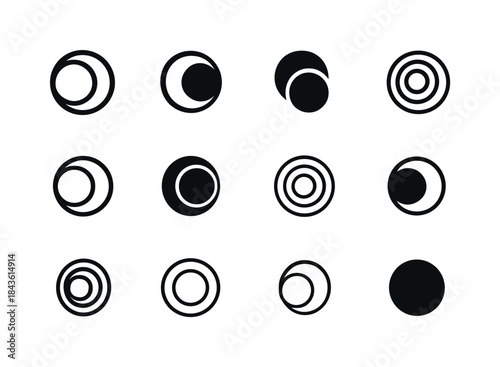 Displacement Logo Array. displacement. Icon set. Set Logo of dis