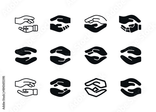 Empathy Icon Set. Empathy for artificial beings. Icon set. Set L