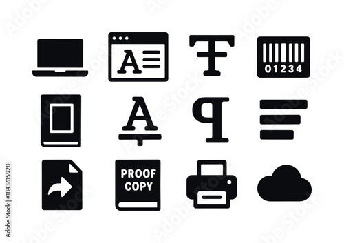 Independent Publishing Icons. Independent publishing tools. Soli