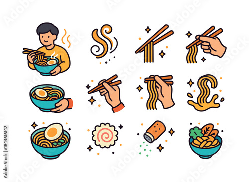 Isometric Ramen Delight. A person holding a steaming bowl of ram