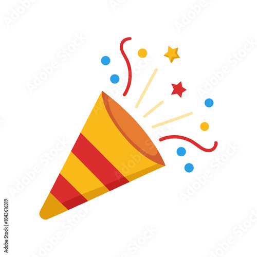 vector clip art party popper on white background for web and graphic design