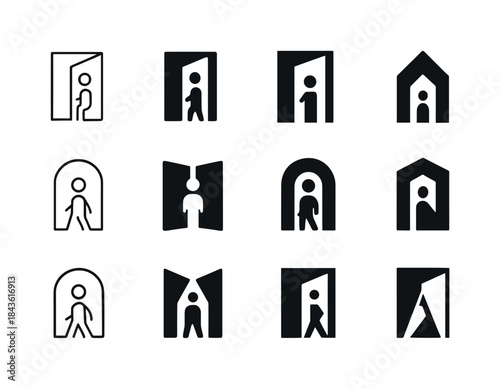 Inclusive Design Logos. Inclusive Design. Icon set. Set Logo of