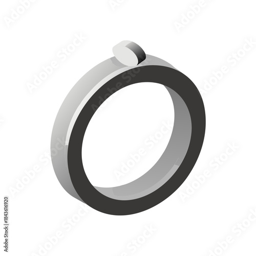 vector clip art silver ring on white background for web and graphic design