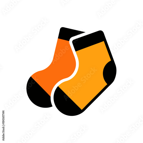 vector clip art sock pair for laundry icon on white background for web and graphic design