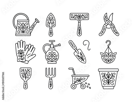Ornate Gardening Tools. Using decorative gardening tools for out