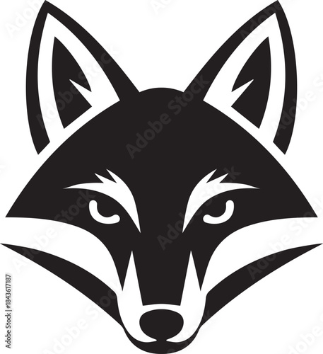 Fox head vector illustration, animals face icon.