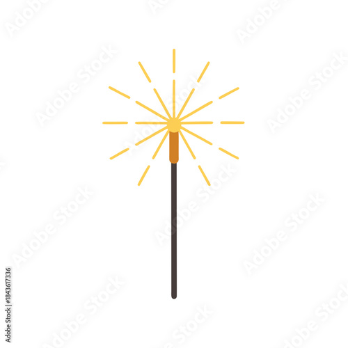 vector clip art sparkler candle on white background for web and graphic design