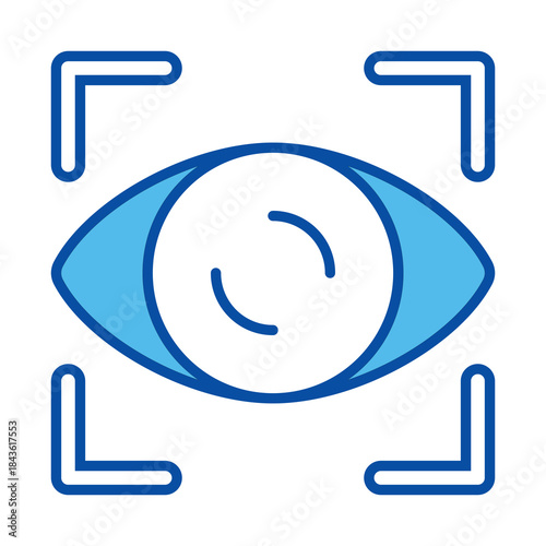 Eye In Blue Style, Vector Illustration