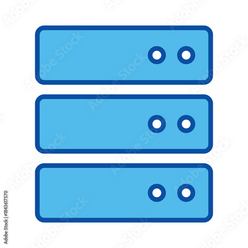 Server In Blue Style, Vector Illustration