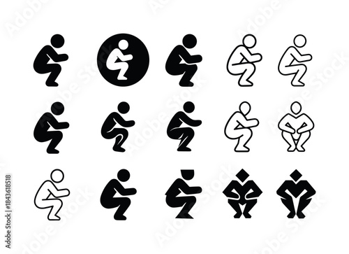 Diverse Plyometrics Icons. Plyometrics. Icon set. Set Logo of Pl