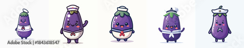 cute eggplant in sailor costume