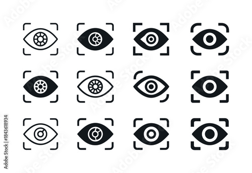 Biometric Security Logos. Biometric Security. Icon set. Set Logo