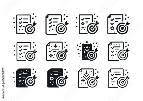 New Year's Resolutions Icons. new year's resolutions written on