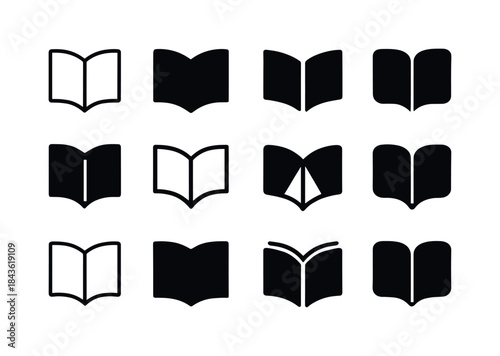 Study Icon Variations. study materials. Icon set. Set Logo of st