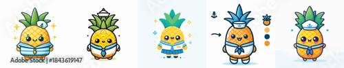 cute pineapple in sailor costume