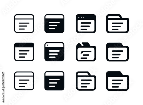 Internet Browser Icons. Internet Browser Tabs. Icon set. Set Log