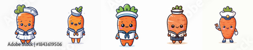 cute carrot in sailor costume