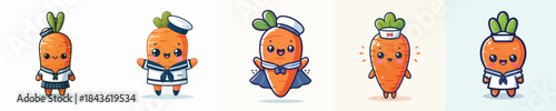 cute carrot in sailor costume