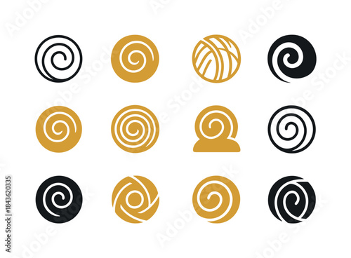 Hay Bale Icon Set. Hay Bales. Icon set. Set Logo of Hay Bales: r