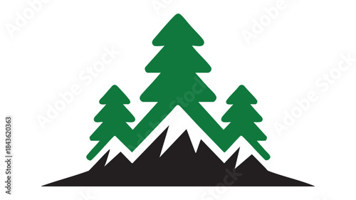 Forest mountain silhouette